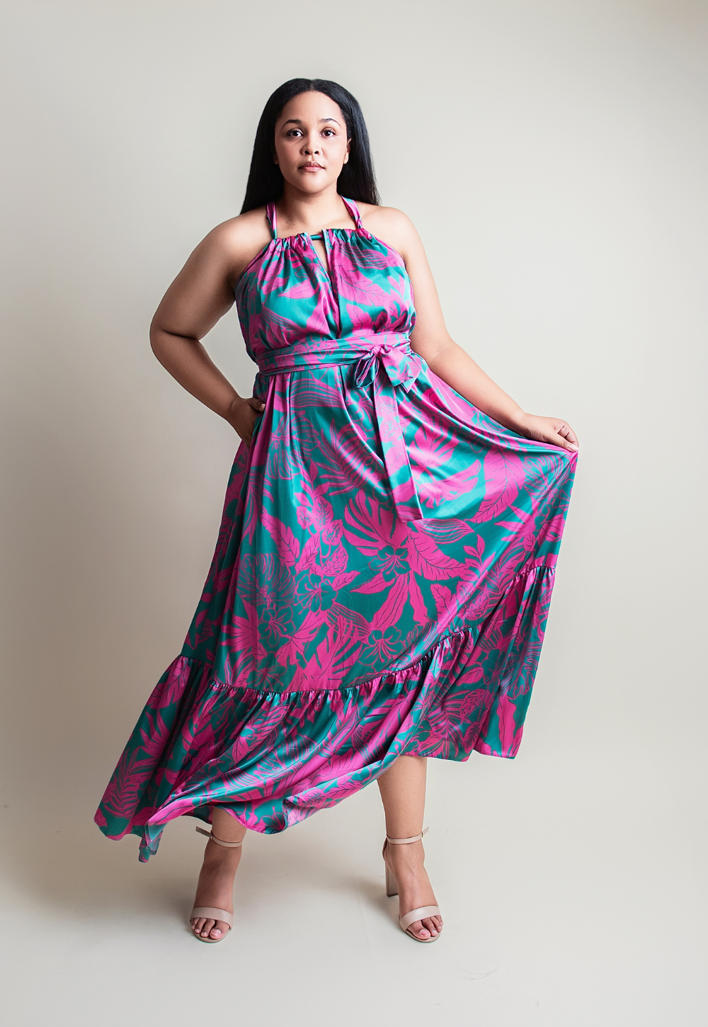 De Chine Frill Dress