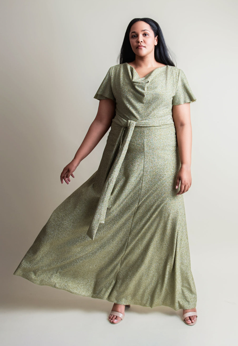 Fluidity retro dress in limelight for women Fluidity retro dress in limelight for women