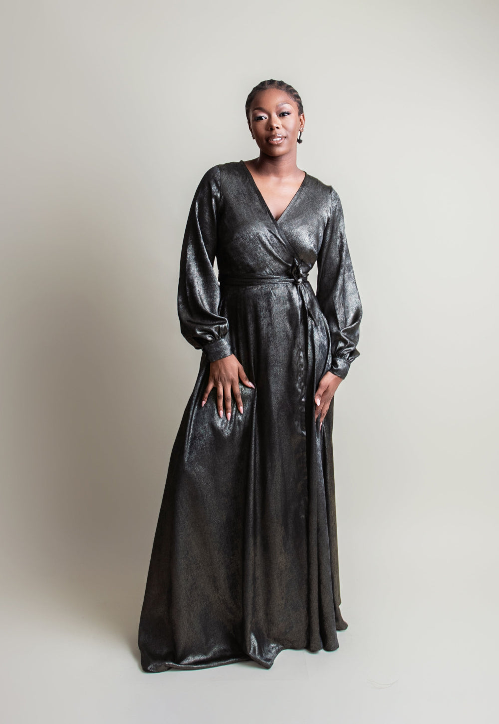 Satin wrap dress