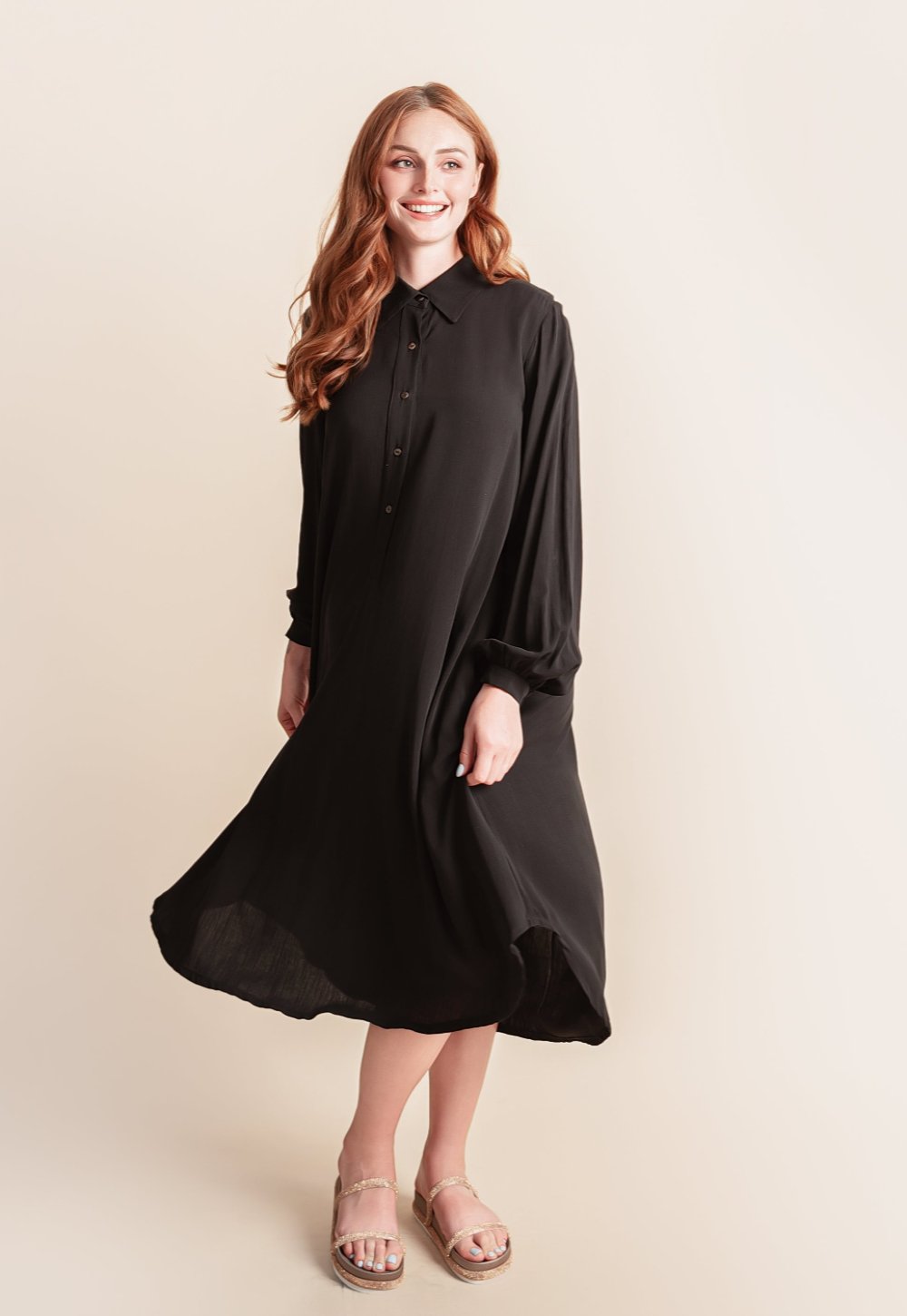Rayon shirt dress
