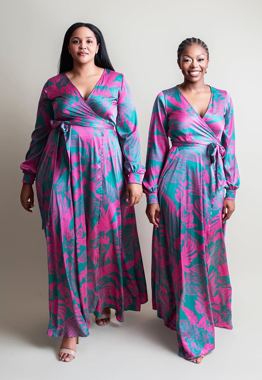 Satin wrap dress