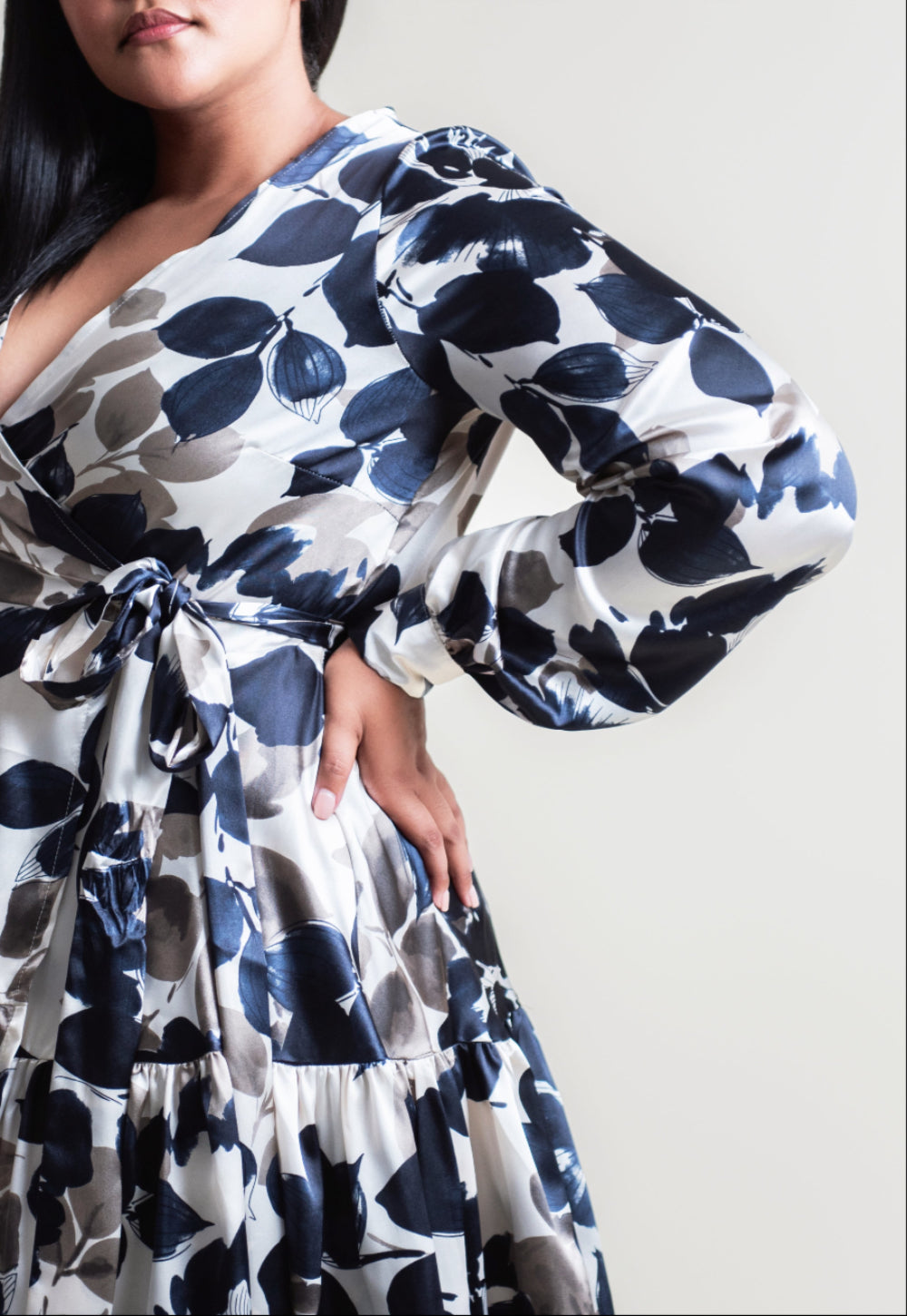 Mini satin wrap dress