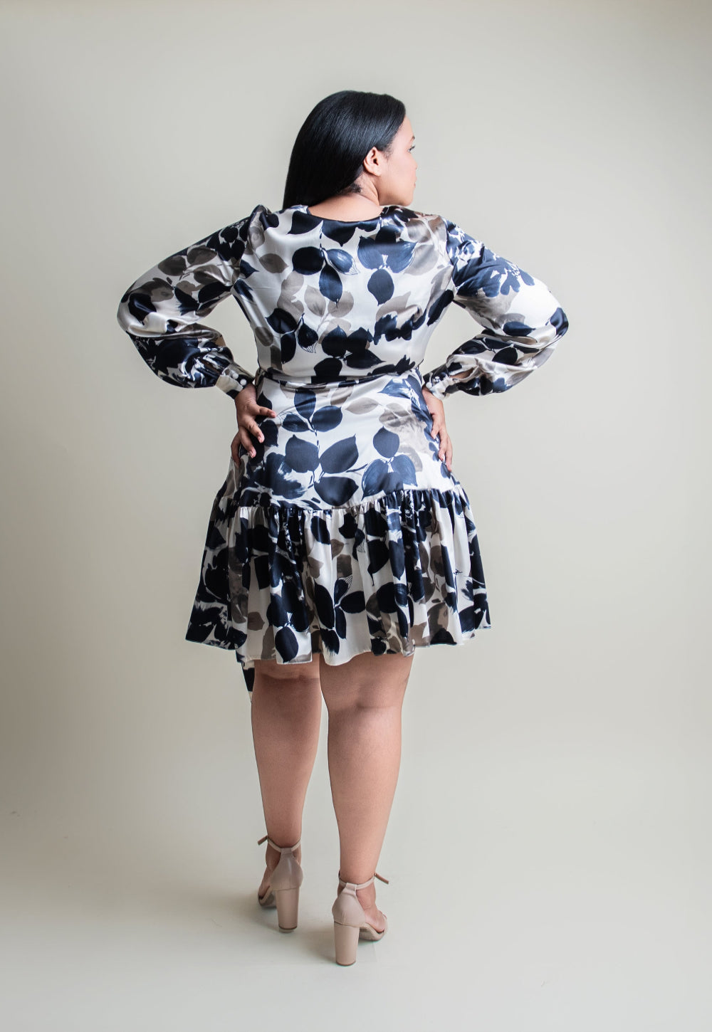 Mini satin wrap dress