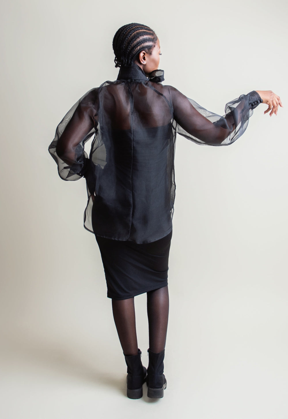 Organza bow blouse