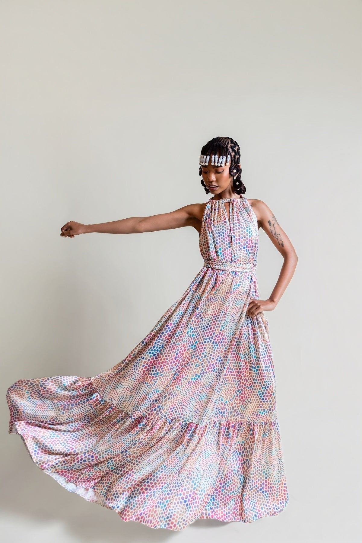 De Chine Frill Dress