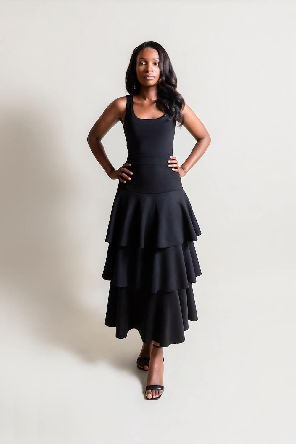 Suede Waterfall Skirt