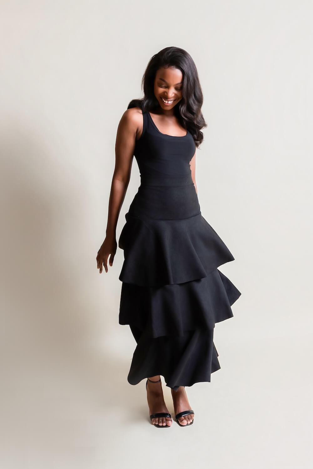 Suede Waterfall Skirt