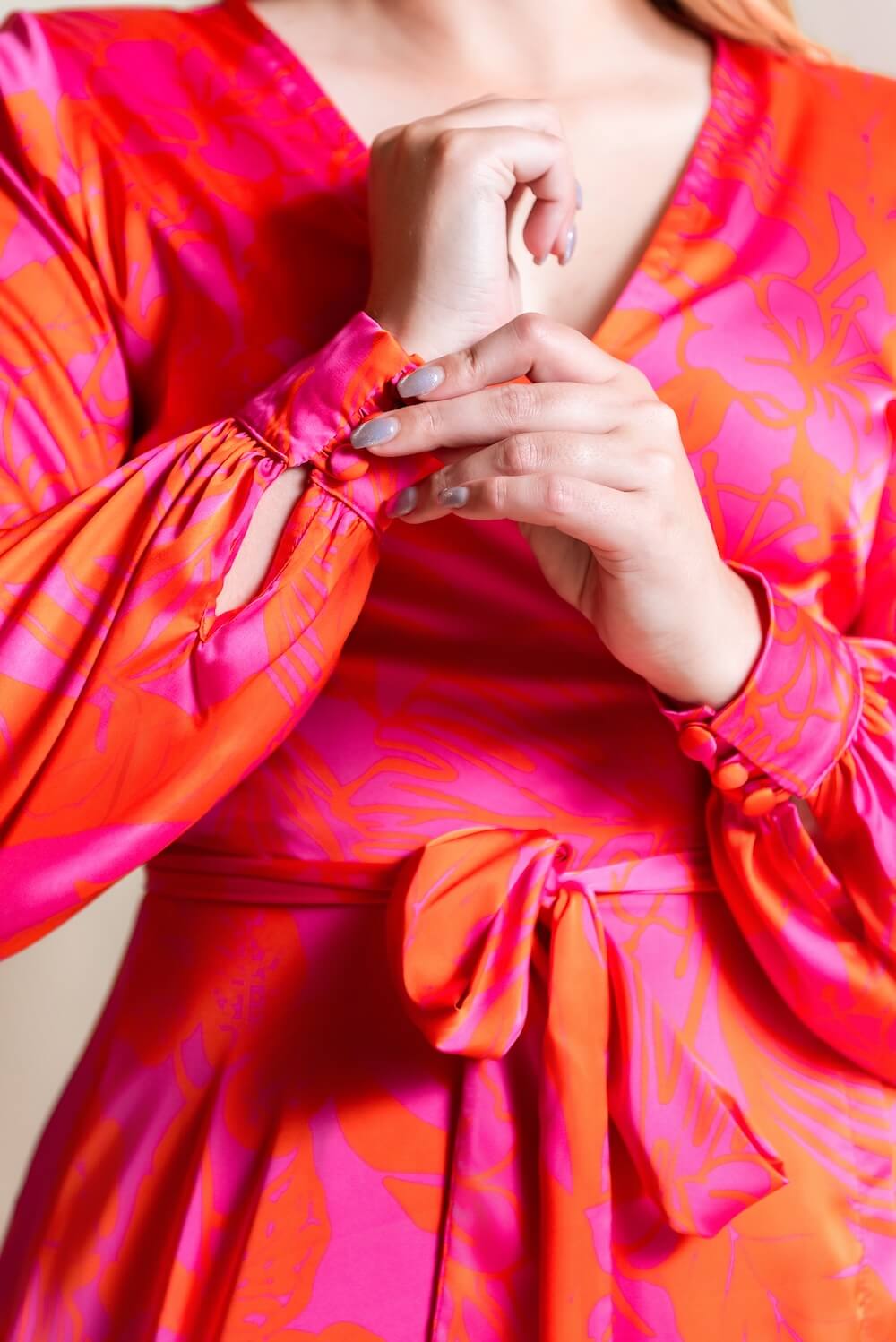 Satin wrap dress