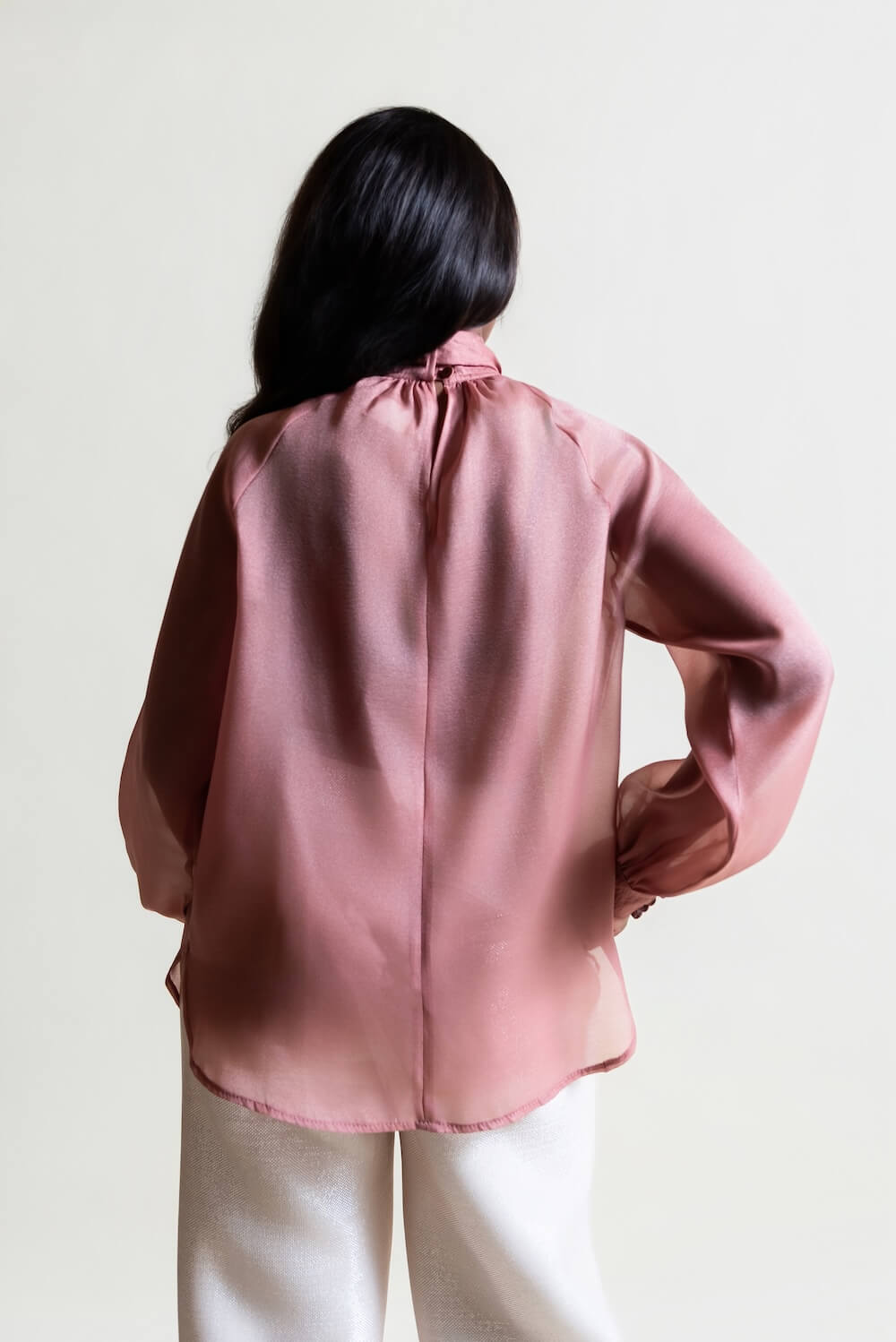 Organza bow blouse