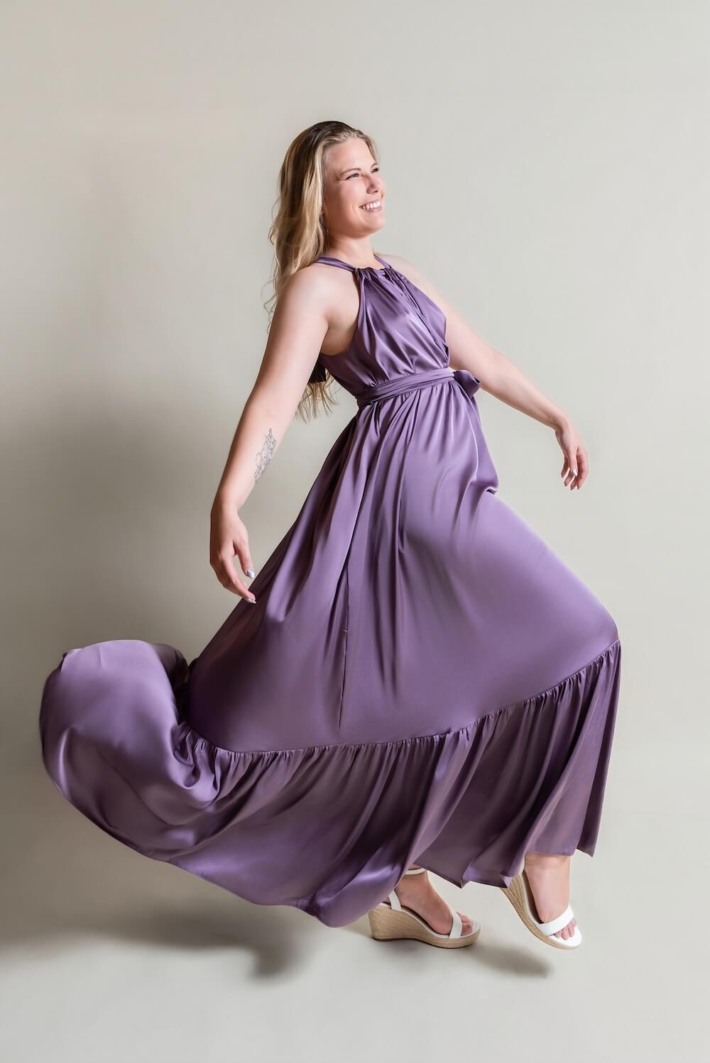 De Chine Frill Dress