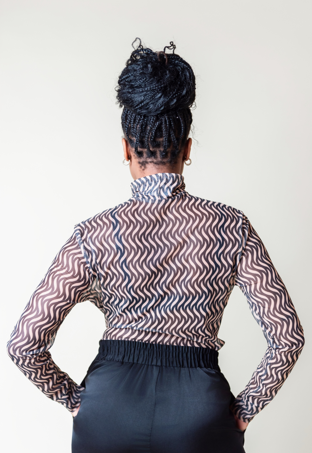 Turtle Neck Mesh Top