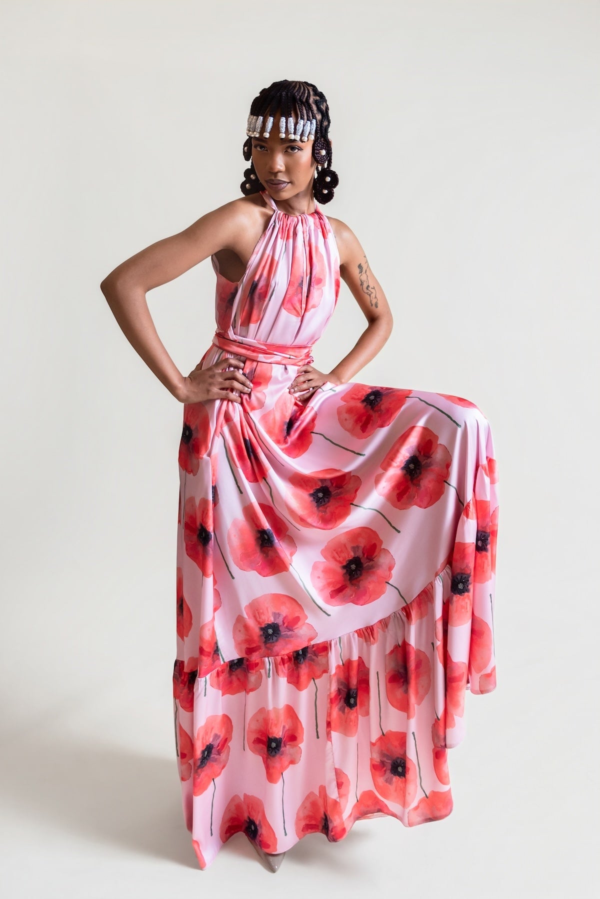 De Chine Frill Dress