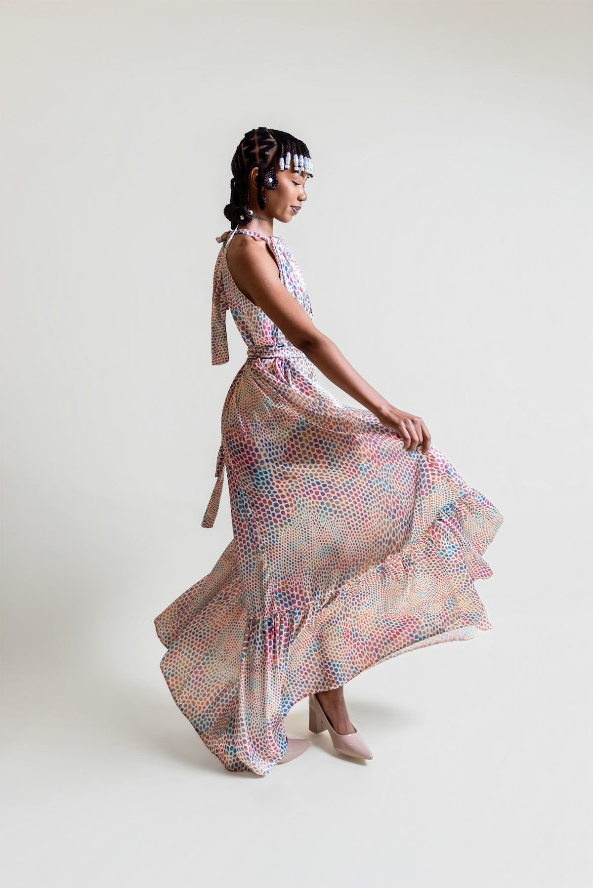 De Chine Frill Dress