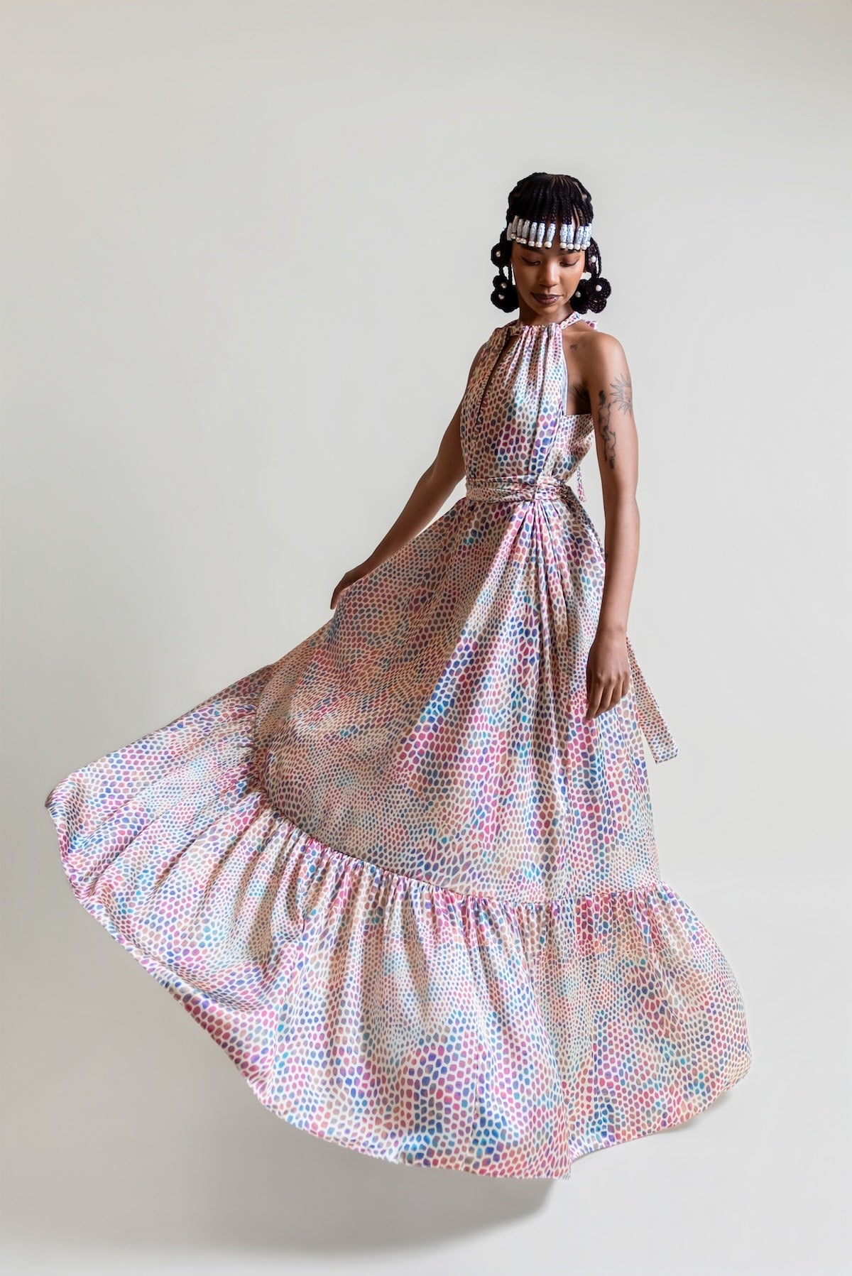 De Chine Frill Dress