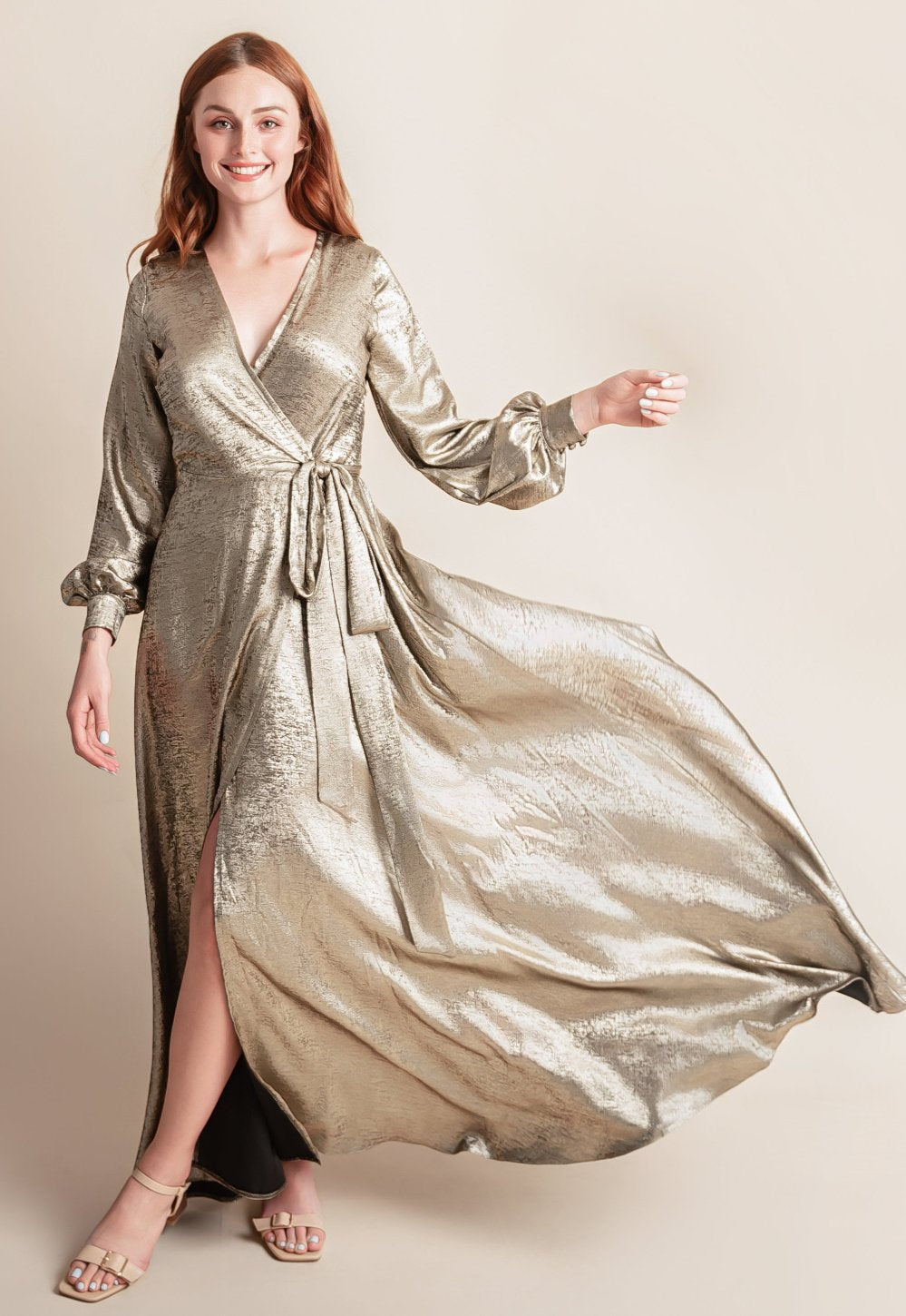 Satin wrap Dress