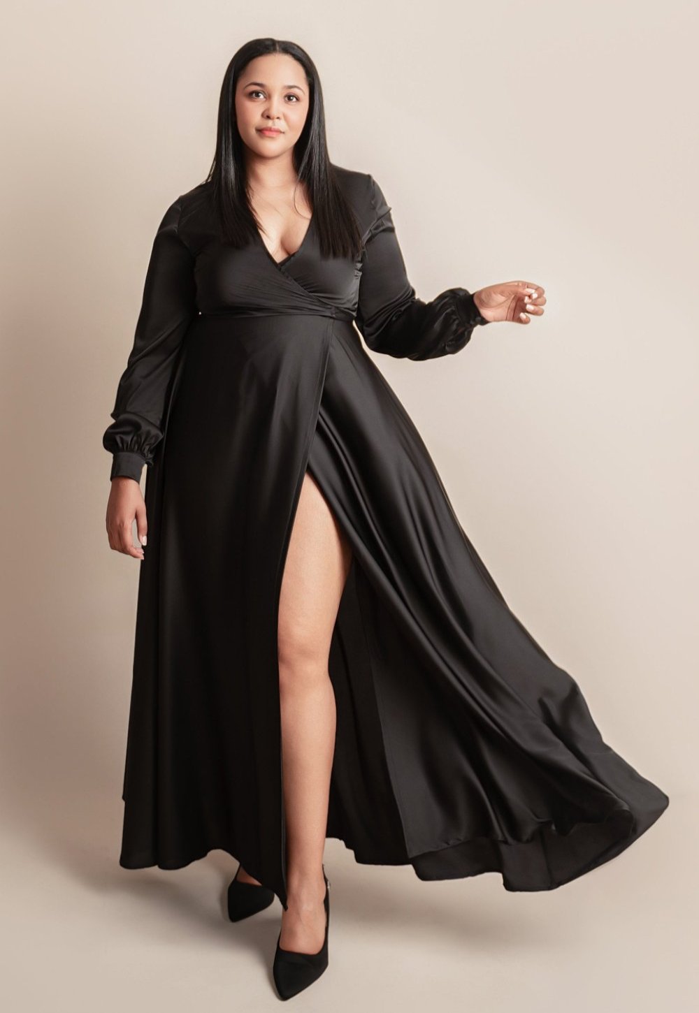 Satin wrap Dress