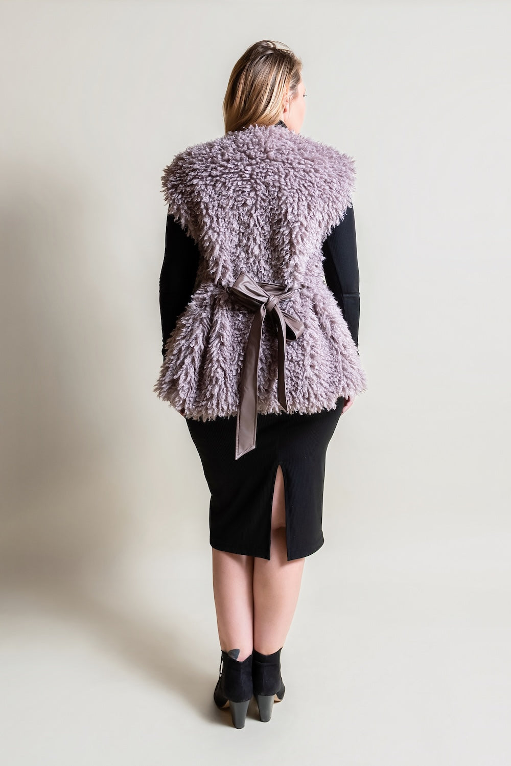 Faux Fur Gilet & Tie