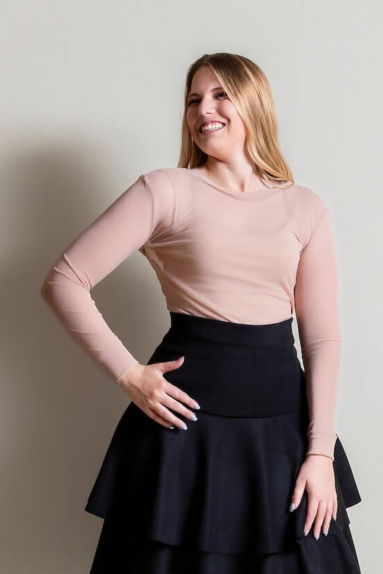 Round Neck Mesh Top