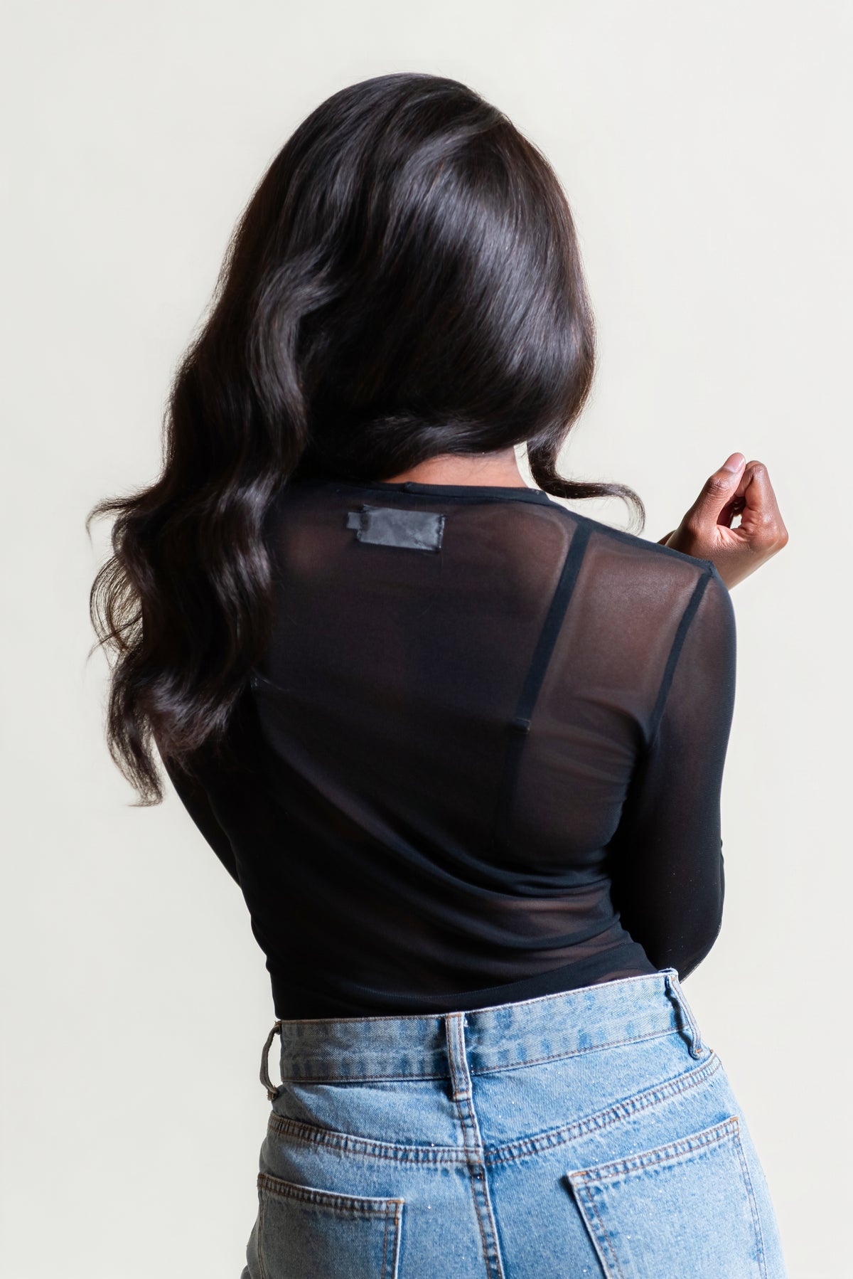 Round Neck Mesh Top