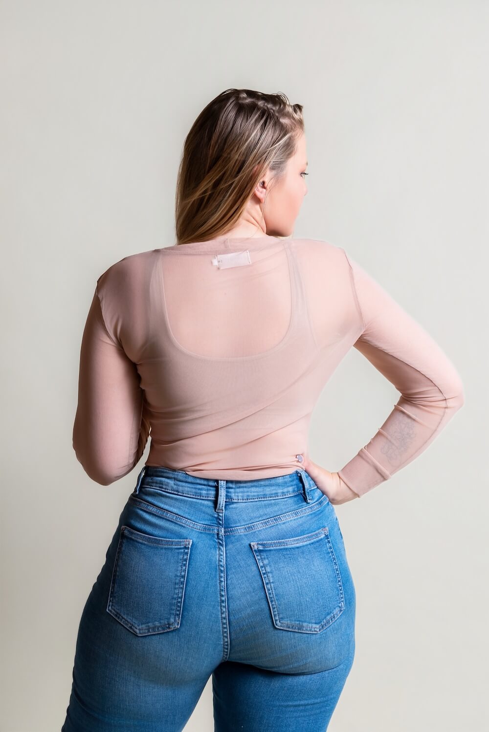 Round Neck Mesh Top