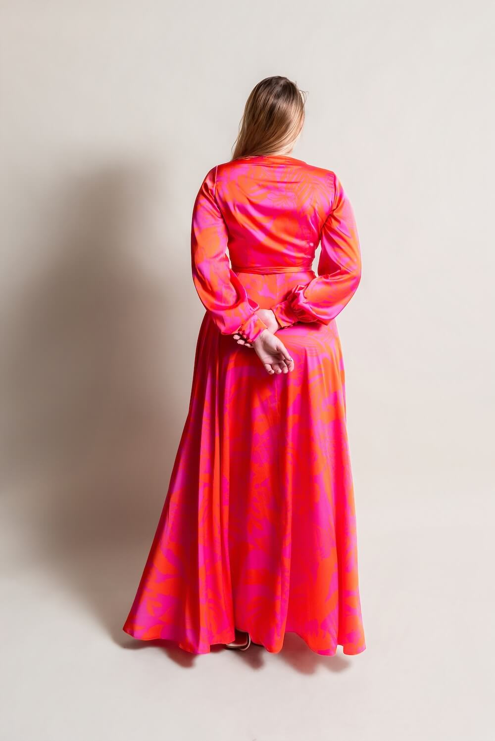 Satin wrap dress